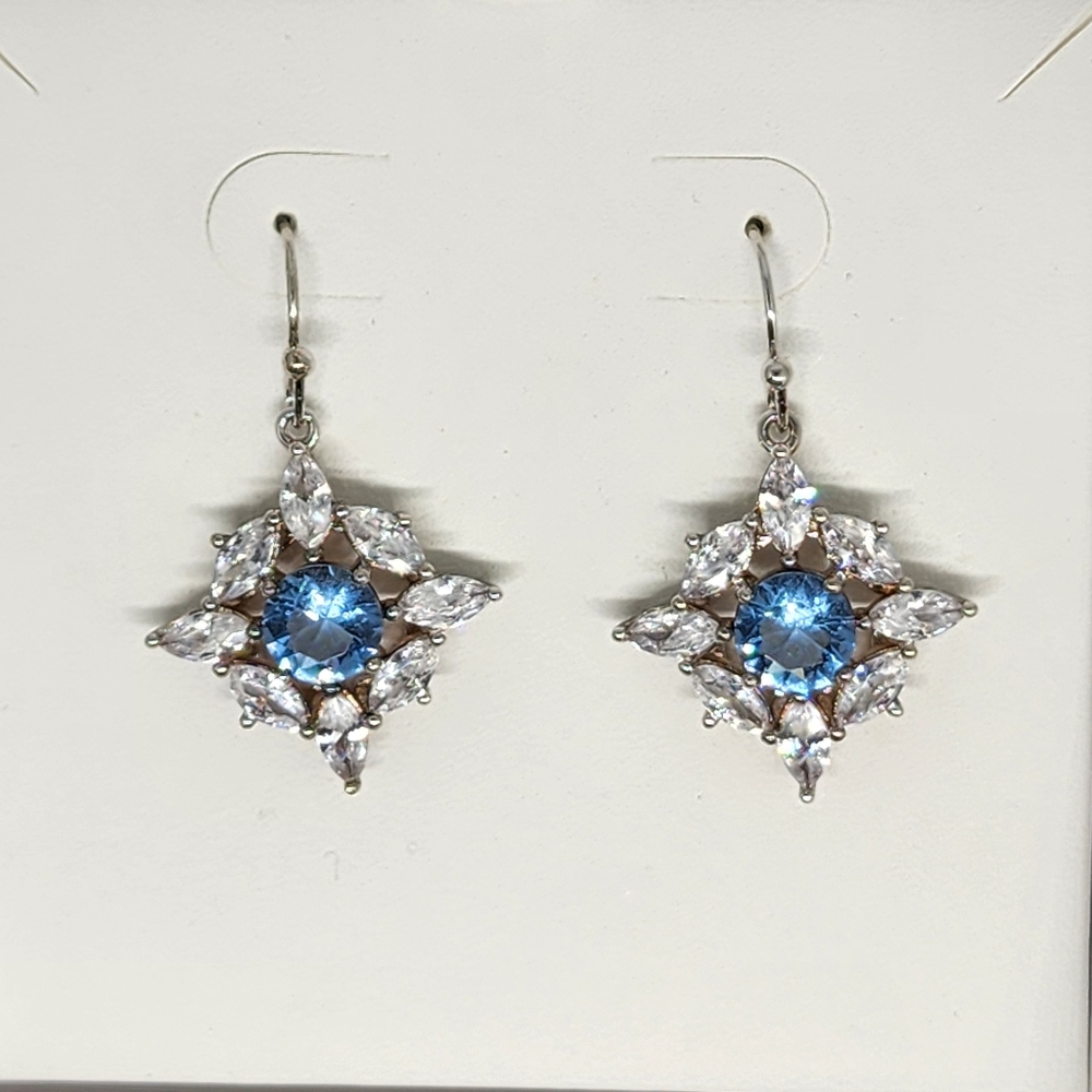 LIGHT BLUE QUARTZ DANGLED EARRINGS - RING BOMB PARTY